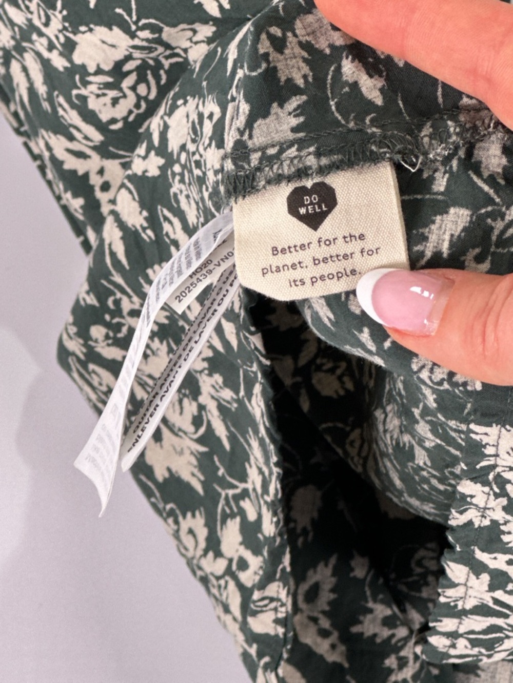 Madewell Tiered Mini Dress XL Dark Green Floral Babydoll - Picture 8 of 11
